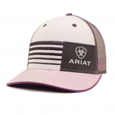 Ariat Mujers Hat Baseball Cap Mesh Snap Stripes Logo White A300000105 701340613096 eb-58869314